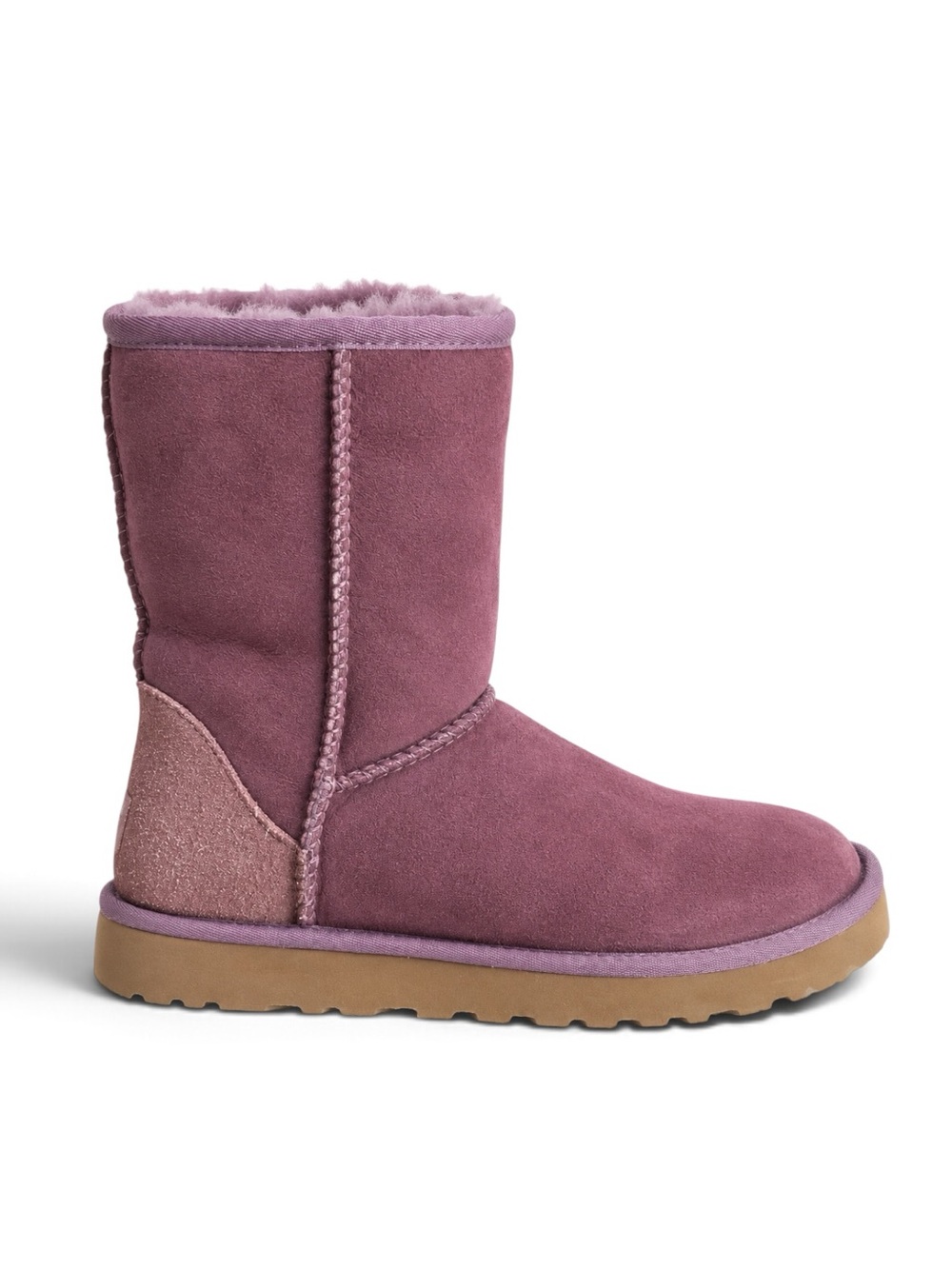 UGG Classic Short Suede Sheepskin Boots Cozy Winter Shoes Mauve Purple Size 7